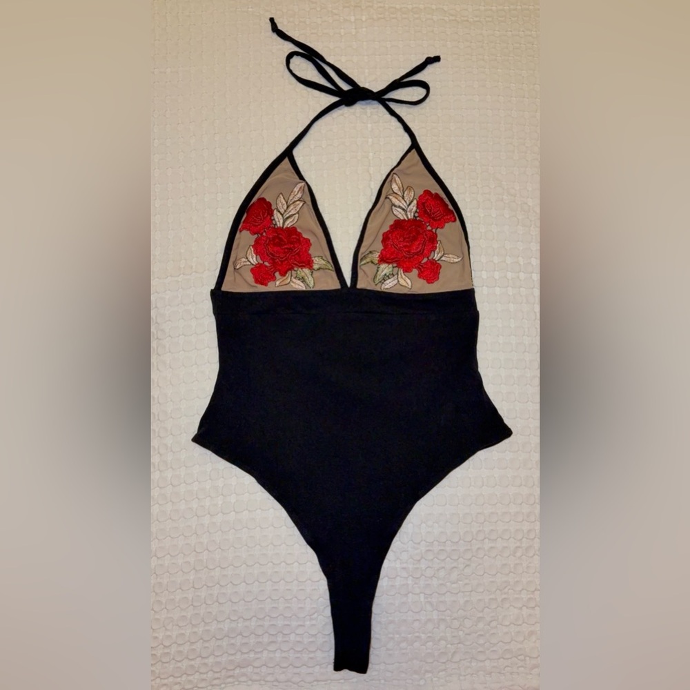 Urban Outfitters, Out From Under Embroidered Rose Bodysuit, Size Medium - Picture 15 of 16